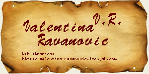 Valentina Ravanović vizit kartica